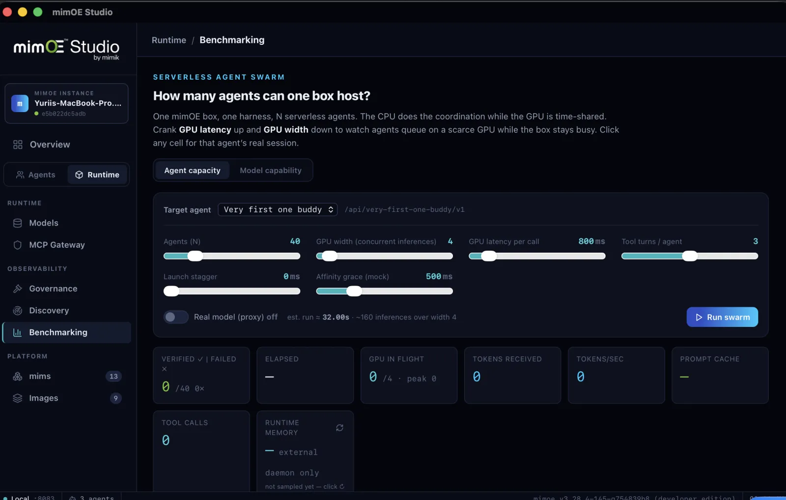 Agentix Benchmarking screenshot